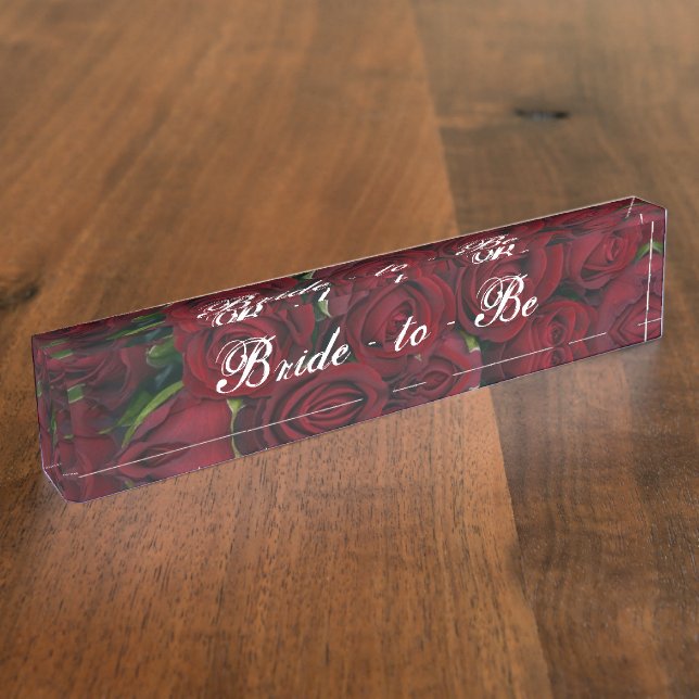 Desk Nameplate - HAMbyWhiteGlove - Red Roses (Side)