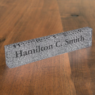 Desk Nameplate - HAMbyWhiteGlove - Tweed