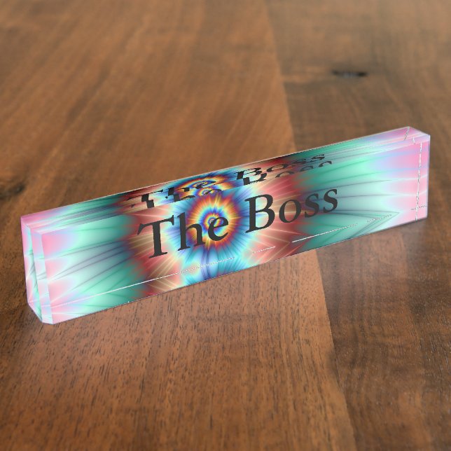 Desk Nameplate  Tie Dye Comet (Side)
