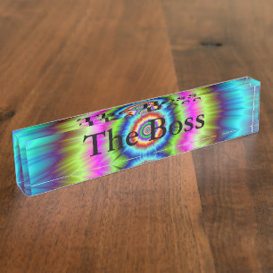 Desk Nameplate Tie Dye Explosion