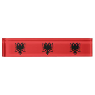 Desk nameplate with Flag of Albania