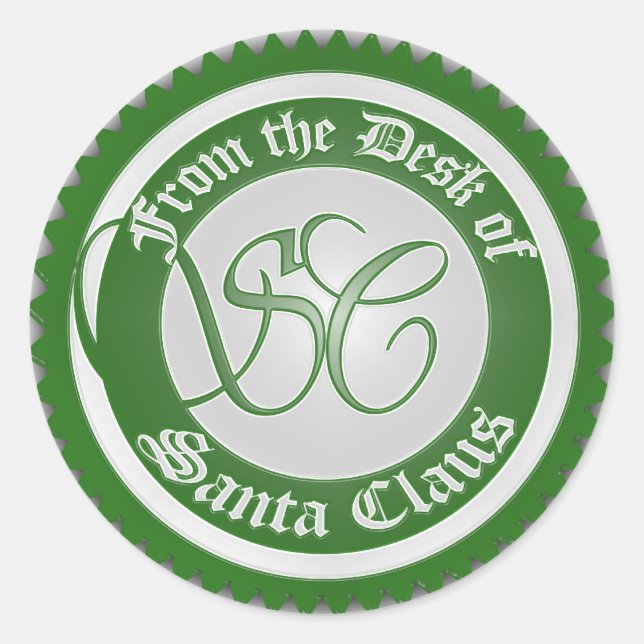 Desk of Santa Claus Classic Round Sticker (Front)
