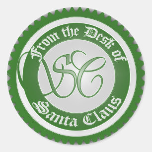 Desk of Santa Claus Classic Round Sticker