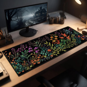 Desk Pad, Wildflowers Lavender And Orange Mat