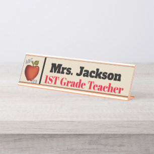 Desk plate Teacher's add name and class Desk Name Plate