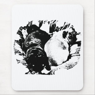 Desk Quiet with Two Pugs Mouse Mat