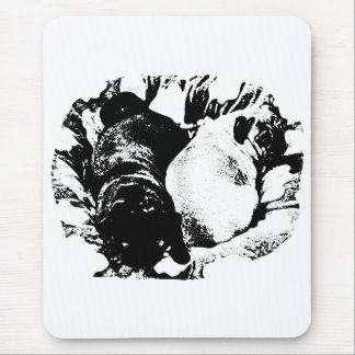 Desk Quiet with Two Pugs Mouse Mat