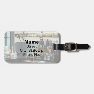 Desk With Bottles of Chemicals Luggage Tag