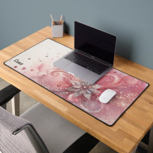 Desktop Pink Sparkle Glitter Desk Mat