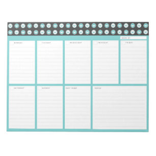 Desktop Weekly Organizer Note Pad