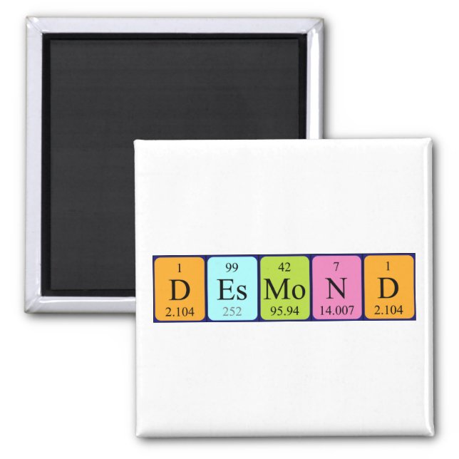 Desmond periodic table name magnet (Front)