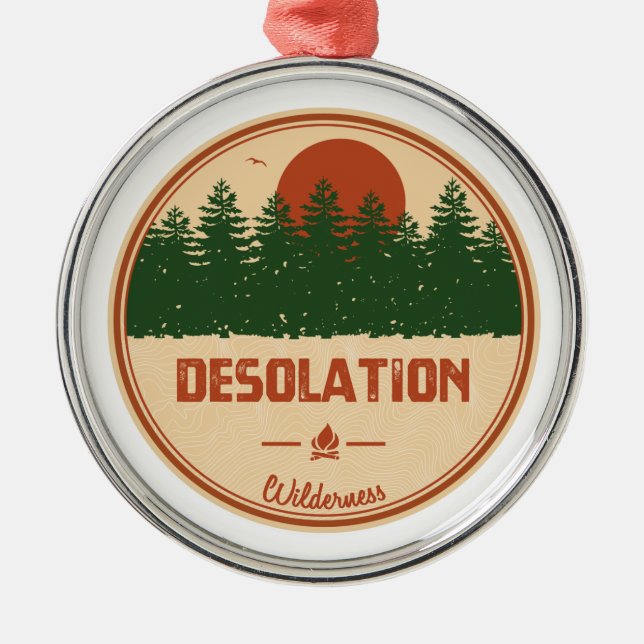 Desolation Wilderness California Metal Tree Decoration (Front)