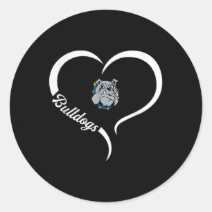 Desoto County Bulldogs Logo Half Heart Slogan Hs Classic Round Sticker