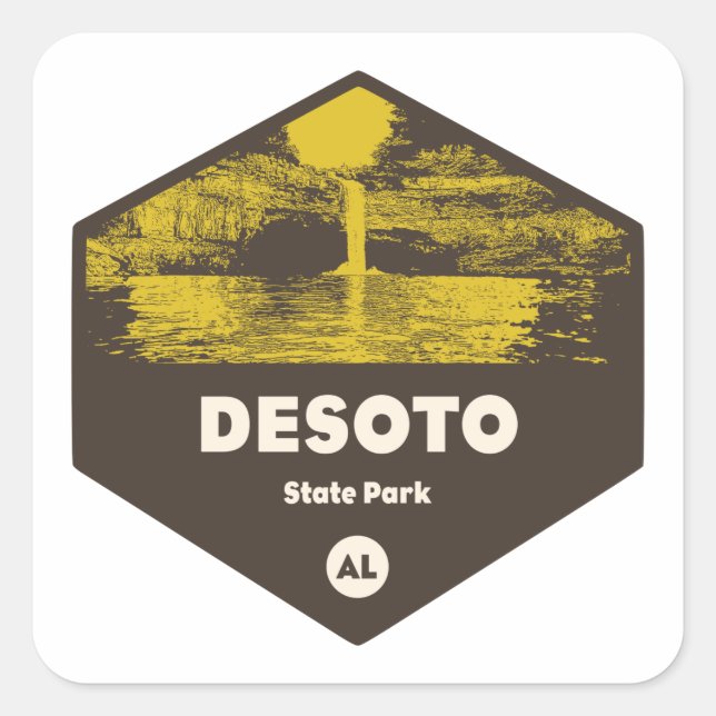 DeSoto State Park Alabama Square Sticker (Front)