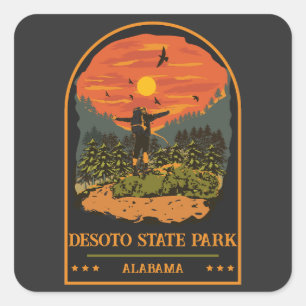 Desoto State Park camping trip retro Square Sticker