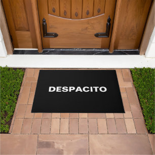 Despacito black white slowly in Spanish funny Doormat