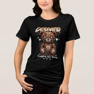 Despair Bear: Struggling but Strong 🧸🕸️💔 Tri-Blend Shirt