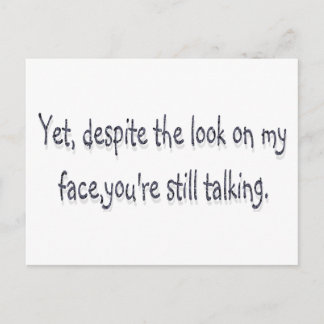 Despite the look on my face, you're still talking postcard