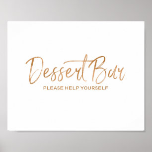 Dessert Bar 8x10 Stylish Rose Gold Wedding Sign