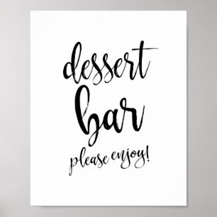 Dessert Bar Black and White 8x10 Wedding Sign