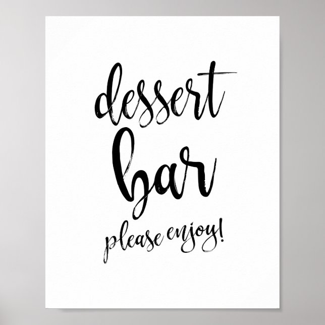 Dessert Bar Black and White 8x10 Wedding Sign (Front)