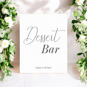 Dessert Bar Black White Baby Shower Poster