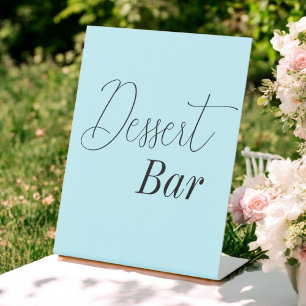 Dessert Bar Blue Baby Shower Wedding Pedestal Sign
