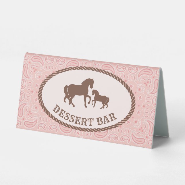 Dessert Bar | Cowgirl Party | Table Tent Sign (Front)