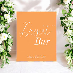 Dessert Bar Orange Baby Shower Wedding Poster
