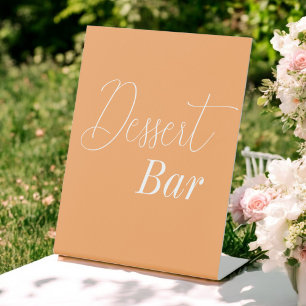 Dessert Bar Orange Wedding Bridal Shower  Pedestal Sign