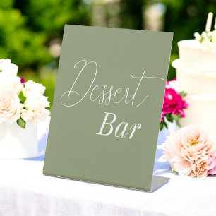 Dessert Bar Sage Green Wedding  Pedestal Sign