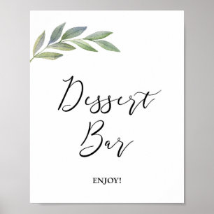Dessert Bar Sign Olive Leaf Greenery Sign