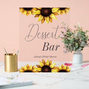 Dessert Bar Sunflower Wedding Bridal Shower Acrylic Sign