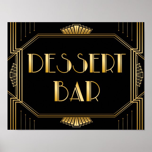 Dessert Bar Wedding Sign | Gatsby Art Deco (Front)