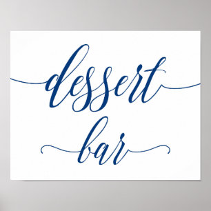 Dessert Bar Wedding Sign in Navy Blue Calligraphy