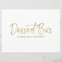"Dessert bar" Wedding Sign | Stylish Golden