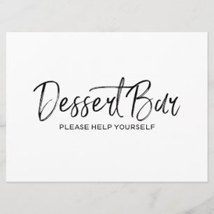"Dessert bar" Wedding Sign   Stylish Hand Lettered Invitation