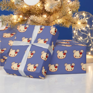 Dessert Bear Strawberry Blueberry Kawaii Cute Wrapping Paper