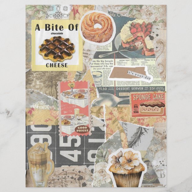 Dessert & Coffee Vintage Ephemera Decoupage (Front)