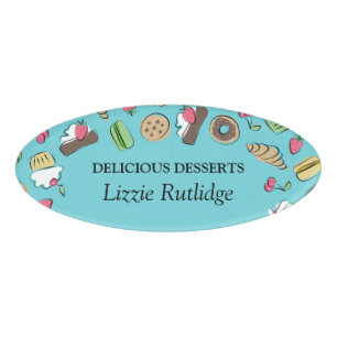Dessert Doodles   Bakery Name Tag