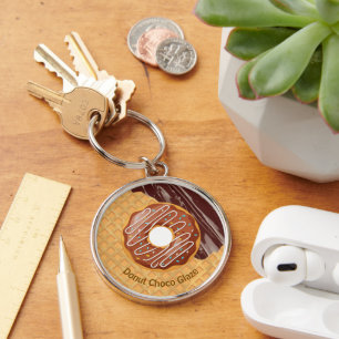 Dessert,Doughnut Choco Glaze, Chocolate Melted  Key Ring