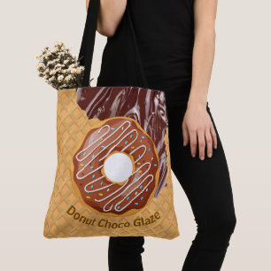 Dessert,Doughnut Choco Glaze, Chocolate Melted  Tote Bag