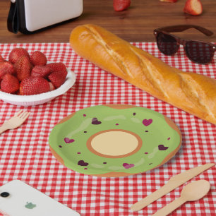 Dessert,Doughnut,Doughnut Go Break My Summer Heart Paper Plate