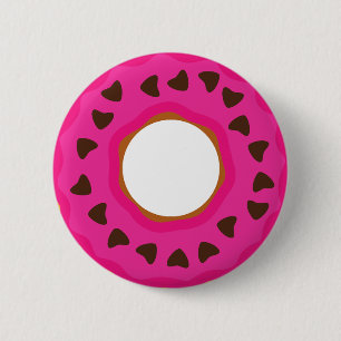 Dessert,Doughnut,Doughnut with Glaze and choco 6 Cm Round Badge