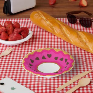 Dessert,Doughnut,Doughnut with Glaze and choco,Mod Paper Plate