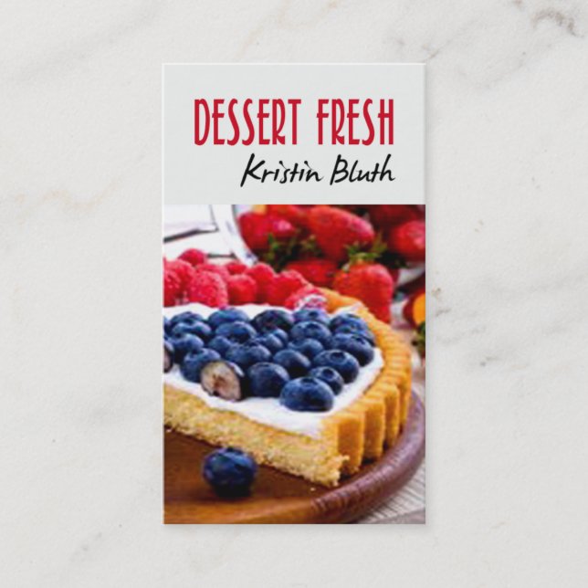 Dessert Fresh, Cheesecake, Pastry Chef, Baker Business Card (Front)