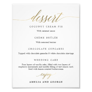 Dessert Menu Choose Your Size Photo Print