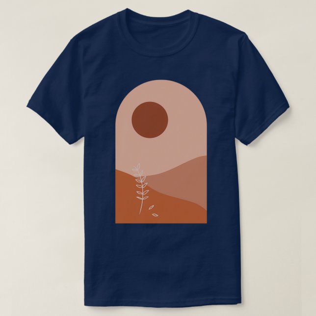 Dessert Moon Arch Modern Abstract Boho Print See s T-Shirt (Design Front)