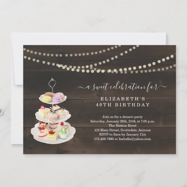 Dessert Party -Birthday, Retirement, Grand Opening Invitation (Front)