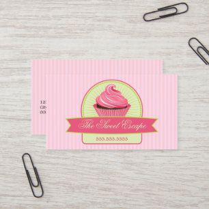 Dessert Pink Cupcake Business Card